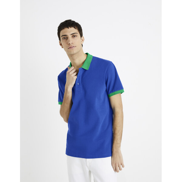 Modré pánske polo tričko Celio Decabestan 66860841