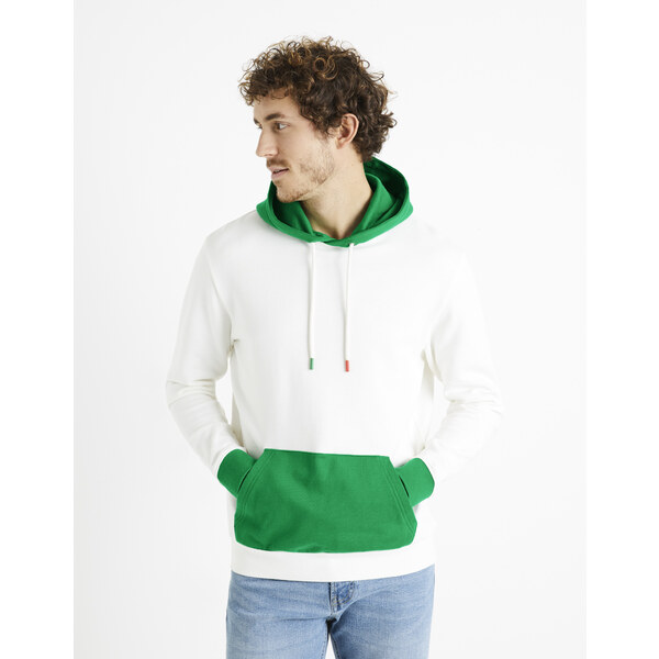 Zeleno-biela pánska mikina Celio Demultico 50524171