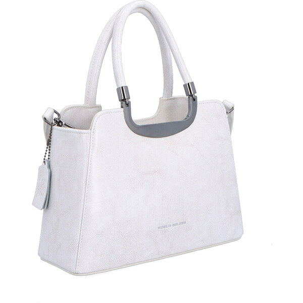 Kožená kabelka do ruky Noelia Bolger biela NB 0075 OW 41287779