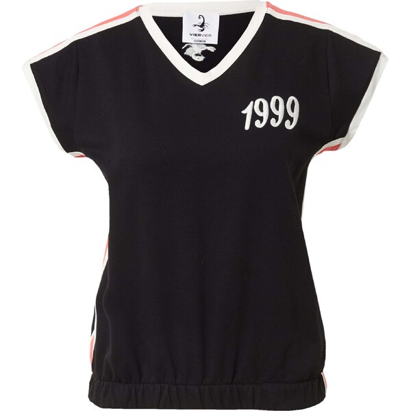 VIERVIER Mikina Jolien pastelovo červená / čierna / biela 58449841