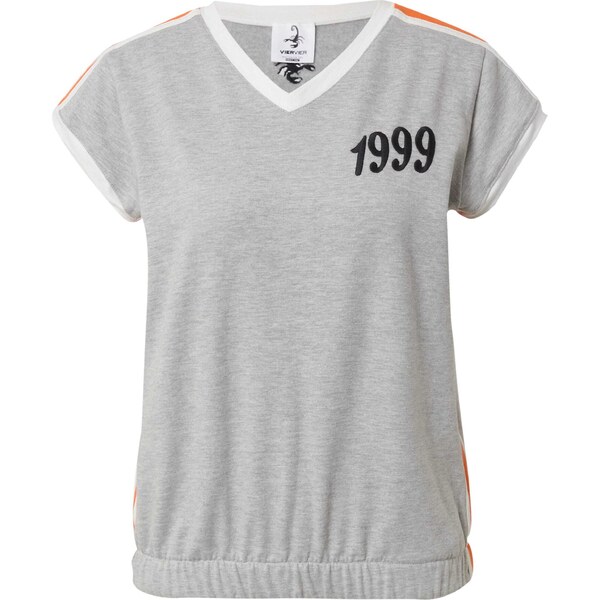 VIERVIER Mikina Jolien sivá melírovaná / oranžová / čierna / biela 41356213