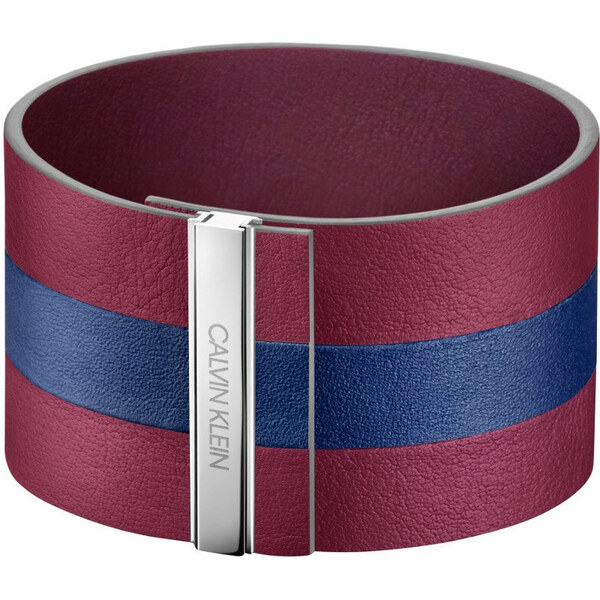 Calvin Klein Vínovomodrý kožený náramok Rebel KJ9KLB09010 18,5 cm 66582069