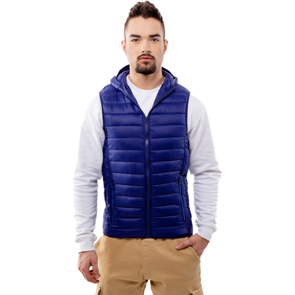Mens Quilted Vest with Hood GLANO - navy 50682105