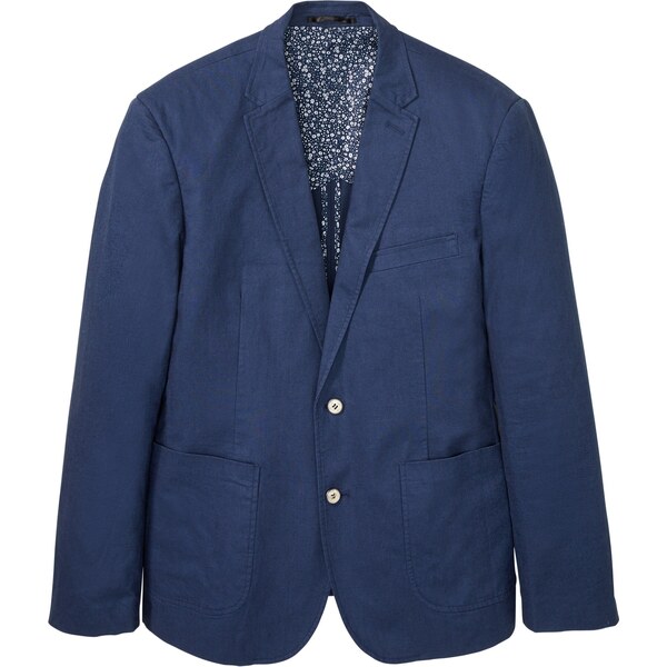 bonprix Sako s plátnom, Regular Fit, farba modrá 44794883