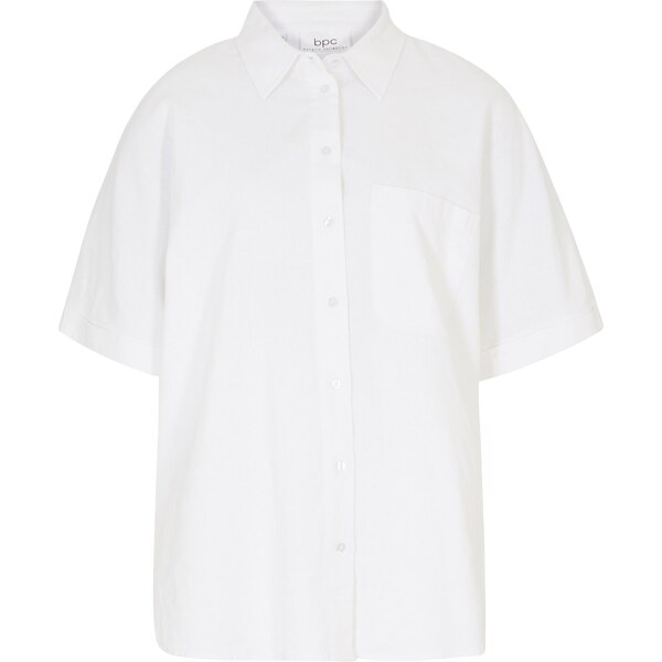 bonprix Oversize-blúzka, polovičný rukáv, s plátnom, farba biela 49696839