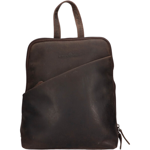 Dámsky kožený batoh Greenwood Jade - tmavo hnedá 41366197