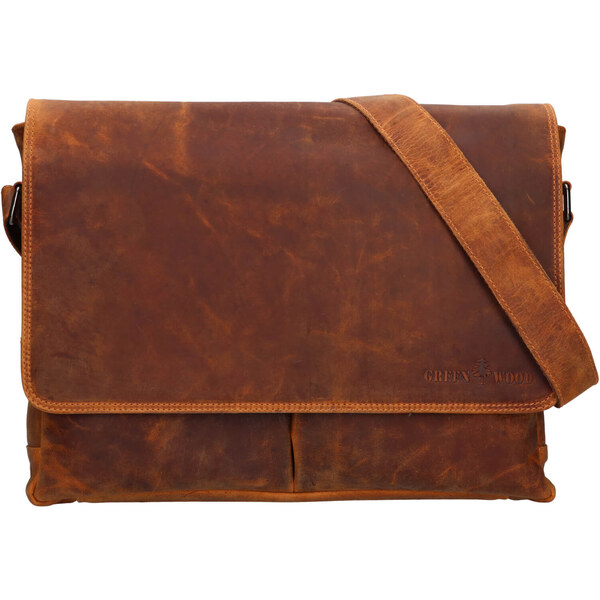 Pánska kožená taška cez rameno Greenwood Jay - svetlo hnedá 41366200