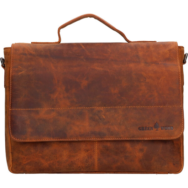 Pánska kožená taška cez rameno Greenwood Simons - svetlo hnedá 41366208