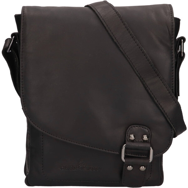 Pánska kožená taška cez rameno Greenwood Frederic - čierna 41366222