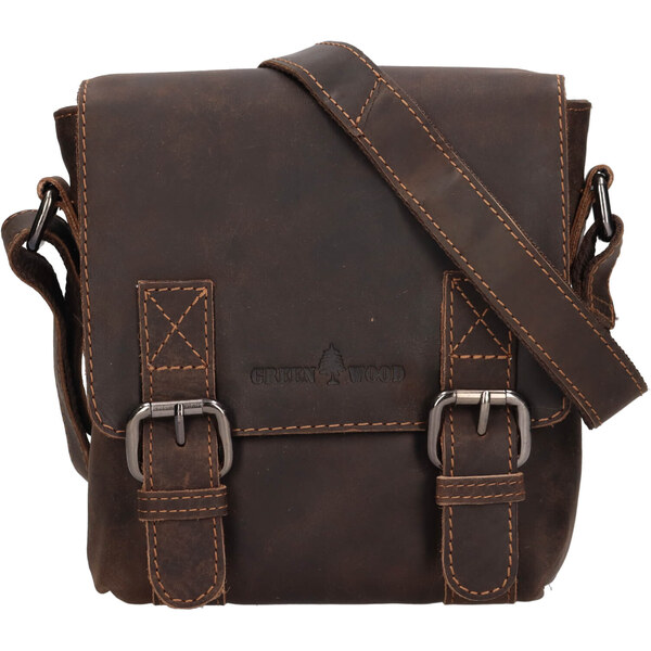 Pánska kožená taška Greenwood Aremis - tmavo hnedá 41371295