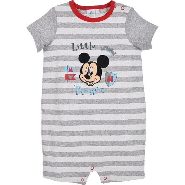 Mickey Mouse sivý pruhovaný letný overal 16418736