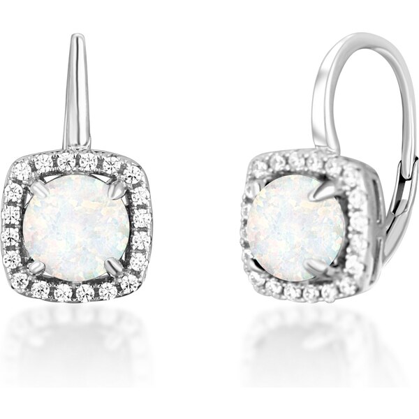 JVD Očarujúce strieborné náušnice so syntetickými opálmi 66587434