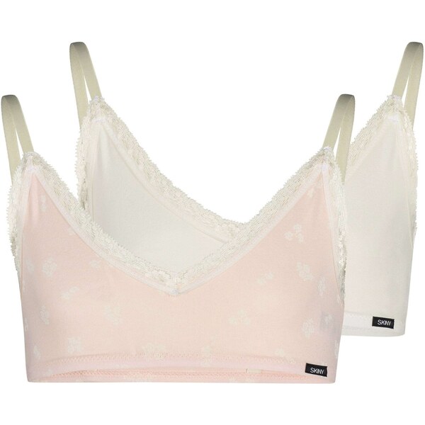 Skiny Podprsenka pastelovo ružová / biela ako vlna 41593039