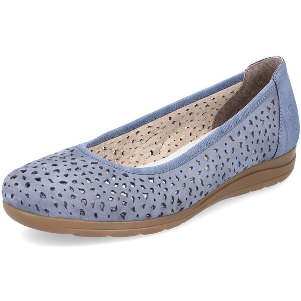 Dámske baleríny Rieker L9365-14 modré 41557488