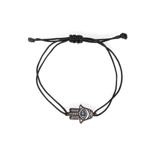 Šnúrkový náramok Ruka Hamsa - čierna Trimakasi 41629423