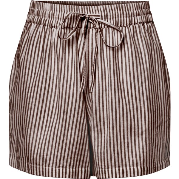 PIECES Nohavice LORNA čokoládová / biela 56522561