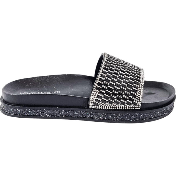 Šľapky Laura Biagiotti Strass Black 56369394