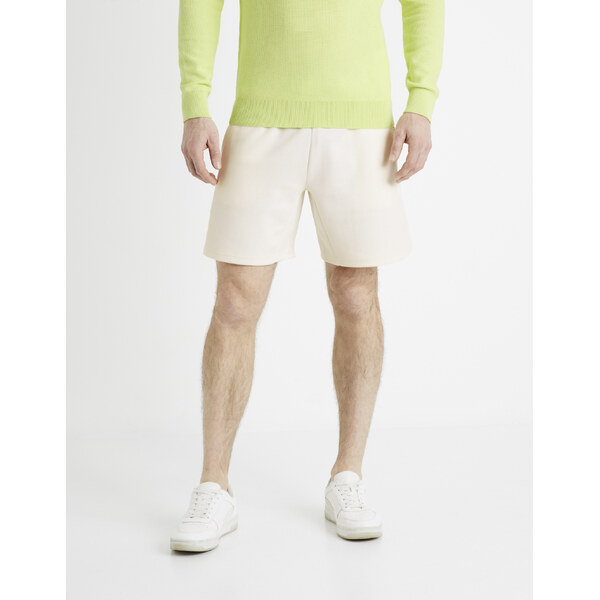 Krémové pánske teplákové kraťasy Celio Donewshort 50533308