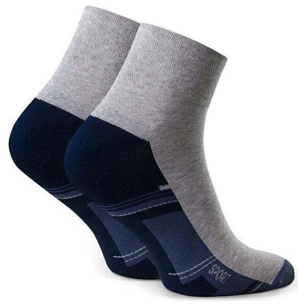 STEVEN Svetlosivé pánske bavlnené polofroté ponožky Art.040 EL057, 41702823