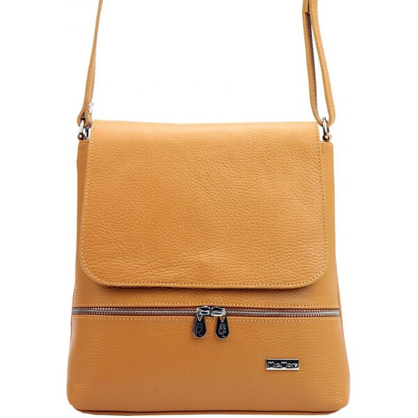 MiaMore Kožená dámska crossbody kabelka Camel hnedá 43587591