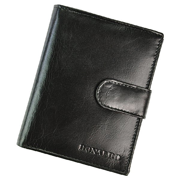 Ronaldo Kožená čierna pánska peňaženka so zápinkou v krabičke 43587599