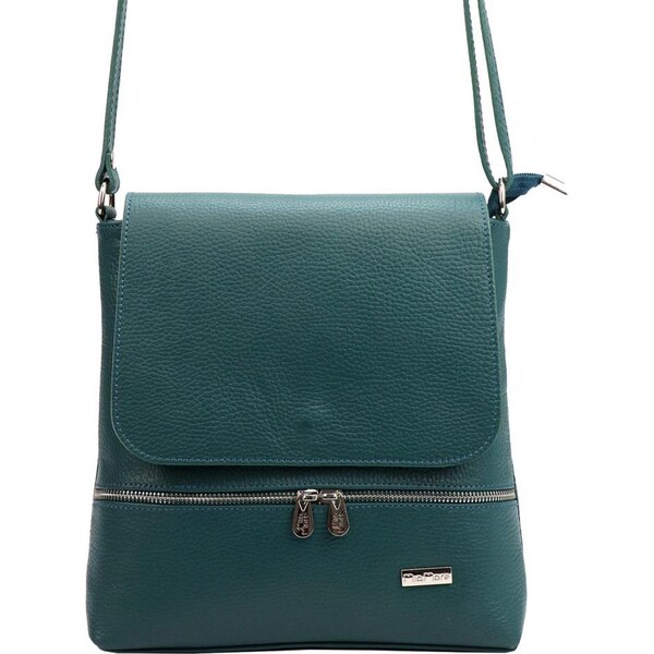 MiaMore Kožená dámska crossbody kabelka petrolejová modro-zelená 43587596