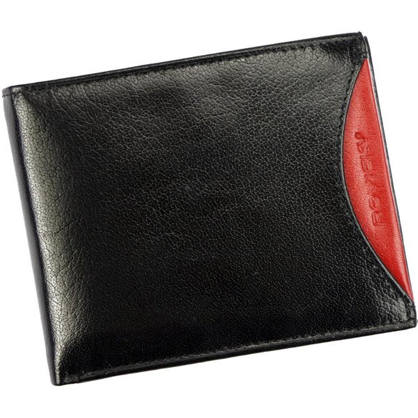 ROVICKY Čierno-červená kožená pánska peňaženka RFID v krabičke 43587598