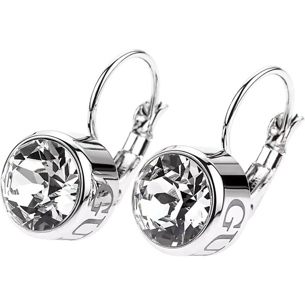 Guess Nadčasové oceľové náušnice s čírymi kryštálmi GEJUBT01064 66584126