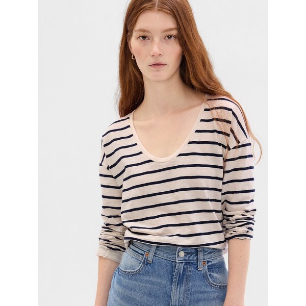 GAP Dámske Pruhované tričko organic 509173-01 66268289