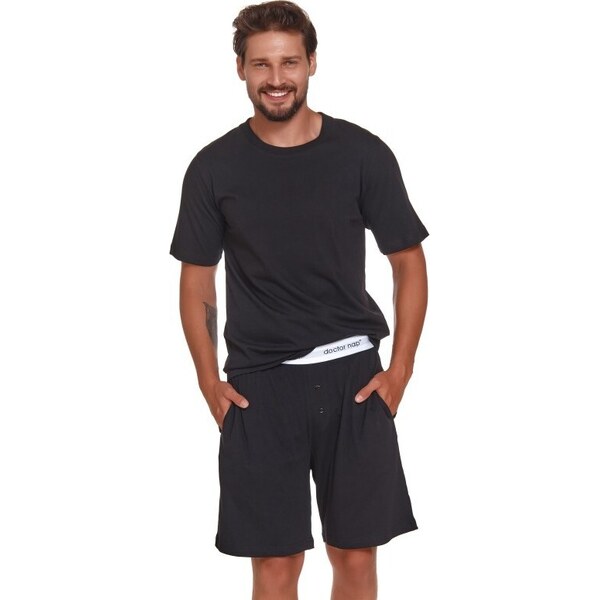DOCTOR NAP Čierne krátke pánske pyžamo 42055258