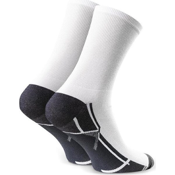 STEVEN Bielo-čierne športové vysoké pánske ponožky Art. 057 A339, 42066568