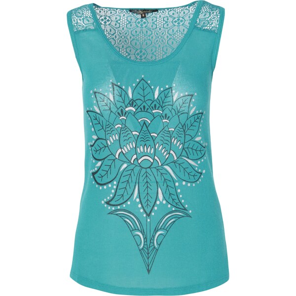 KOROSHI Top nefritová / čierna / biela 54247128