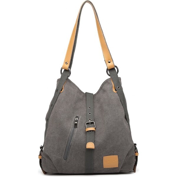 KONO pevná látková dámska kabelka cez rameno sivá 42102523