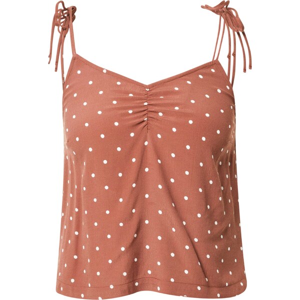 ABOUT YOU Top Cyra hrdzavo červená / biela 42167945