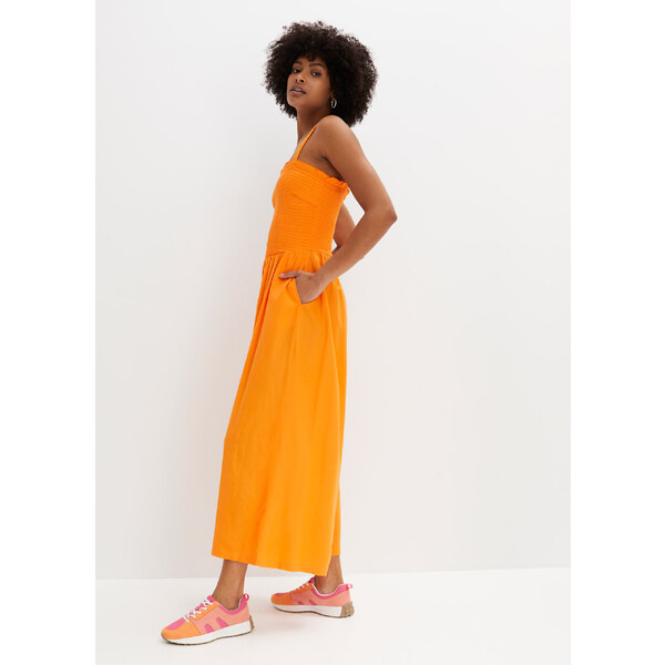 bonprix Overal z padavej viskózy, farba oranžová 44916382