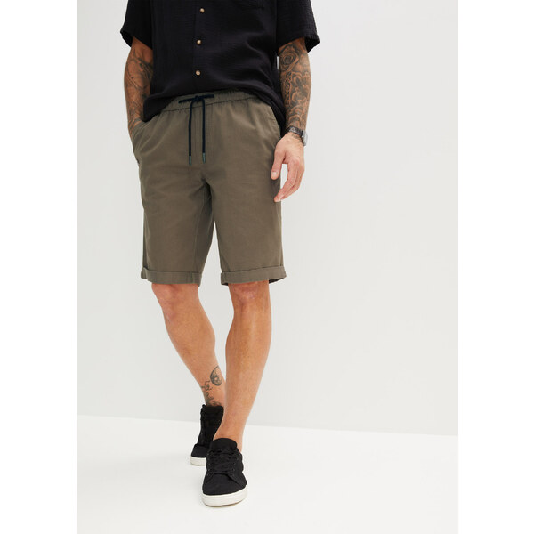 bonprix Voľné bermudy, z čistej bavlny, Regular Fit, farba zelená 44917536