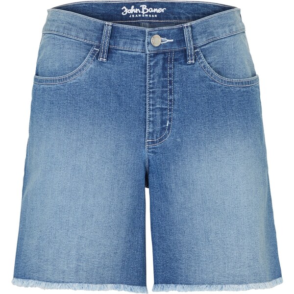 bonprix Strečové džínsové šortky, Mid Waist, farba modrá 44916394