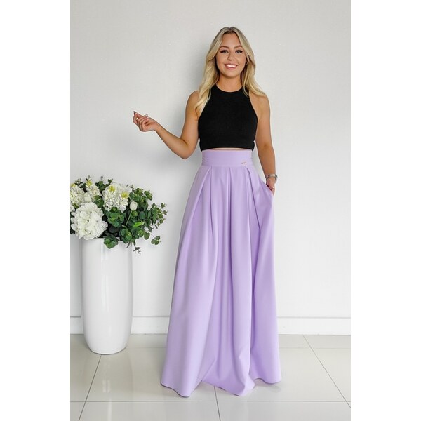 miadresses.sk Svetlofialová dlhá sukňa 42212562