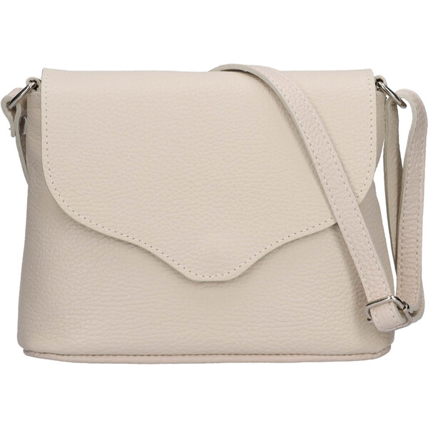 Dámska kožená crossbody kabelka Italia Alice - svetlo béžová 42600992