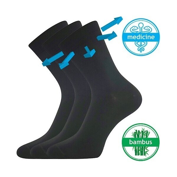 DRBAMBIK spoločenské bambusové ponožky Lonka Čierna 39-42 3 páry 42649557