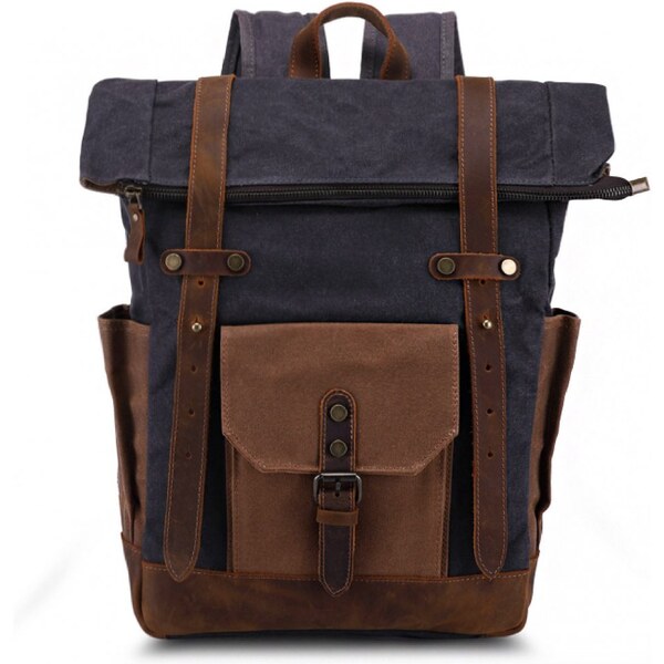 VALMIO Tmavo šedý a hnedý batoh Gwood 42716673