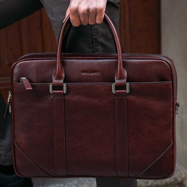 Hnedá kožená taška Valmio Feltre 42716803