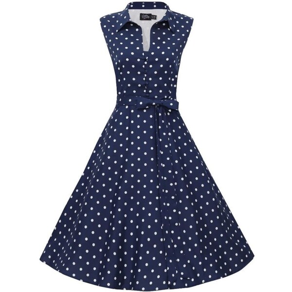 Dolly and Dotty Poppy Modré bodkované šaty 42670023