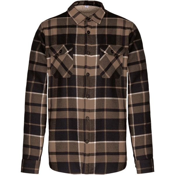 Kariban Čierno červená pánska košeľa flanel s fleece podšívkou 62674859