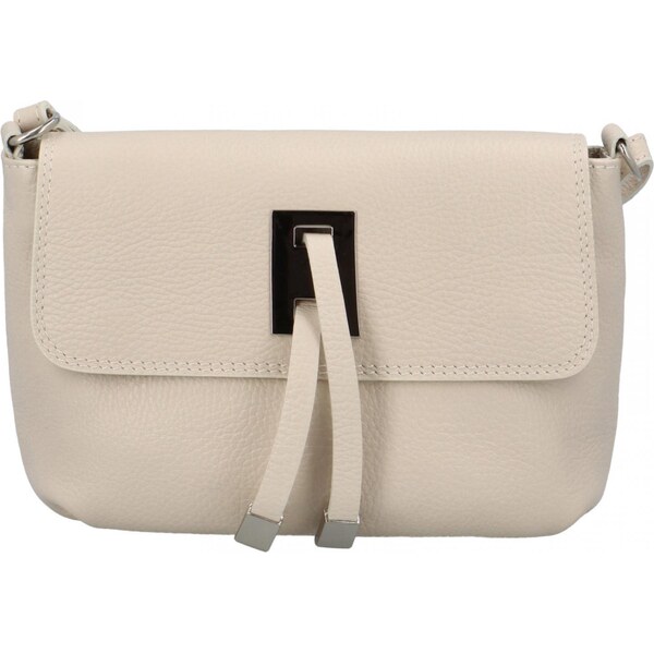 Dámska kožená crossbody kabelka svetlo béžová - ItalY Porta béžová 43037896
