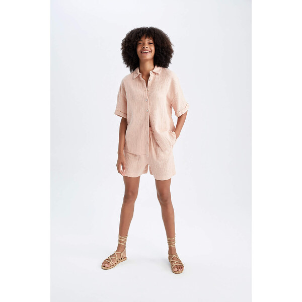 DEFACTO Regular Fit Mušelínové Šortky s Normálnym Pásom 50611284