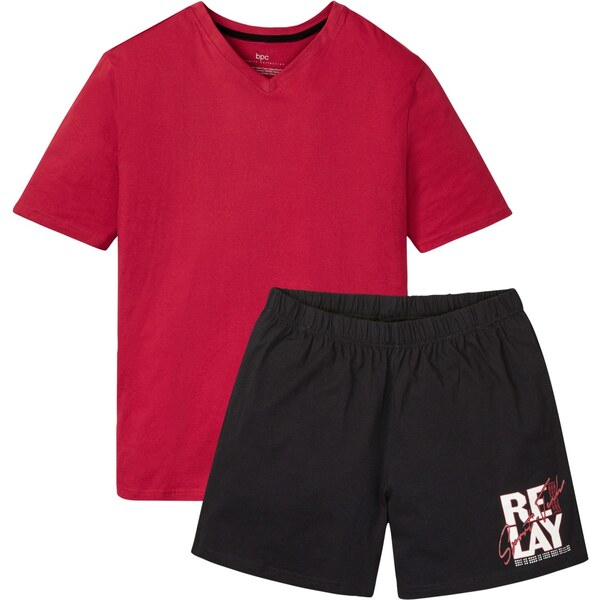 bonprix Krátke pyžamo s bio bavlnou (2-dielna sada), farba čierna 52582267