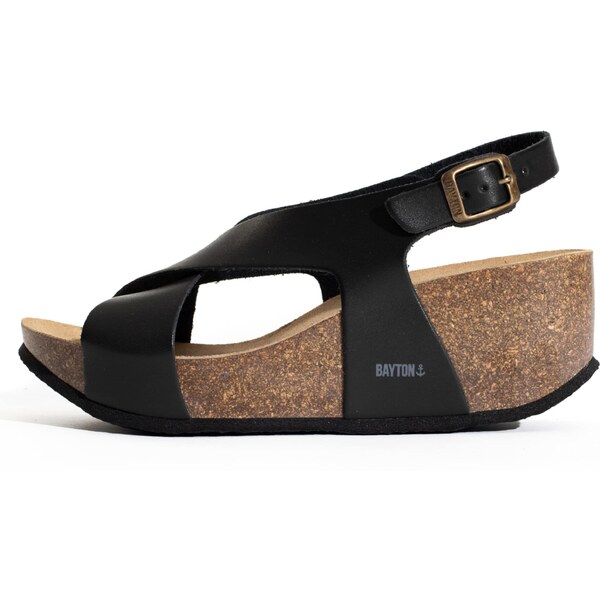 Bayton Remienkové sandále Rea svetlosivá / čierna 54233611