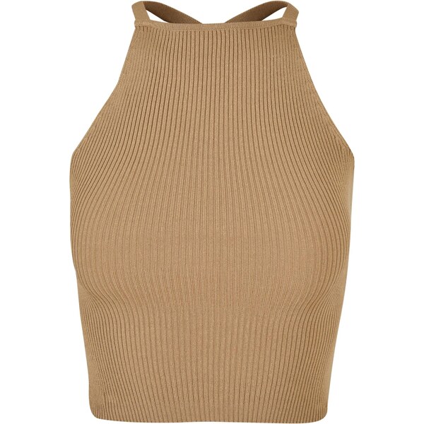 Urban Classics Vyšívaný top žltohnedá 63143897