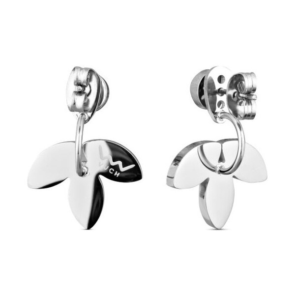 Vuch Moderné oceľové náušnice s bielym tyrkysom 2v1 NÁUŠNICE MOON 66578276